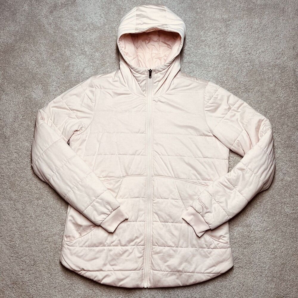 Marmot Vista Hooded Winter Jacket Women’s Large Pink Soft Insulated Puffer Coat